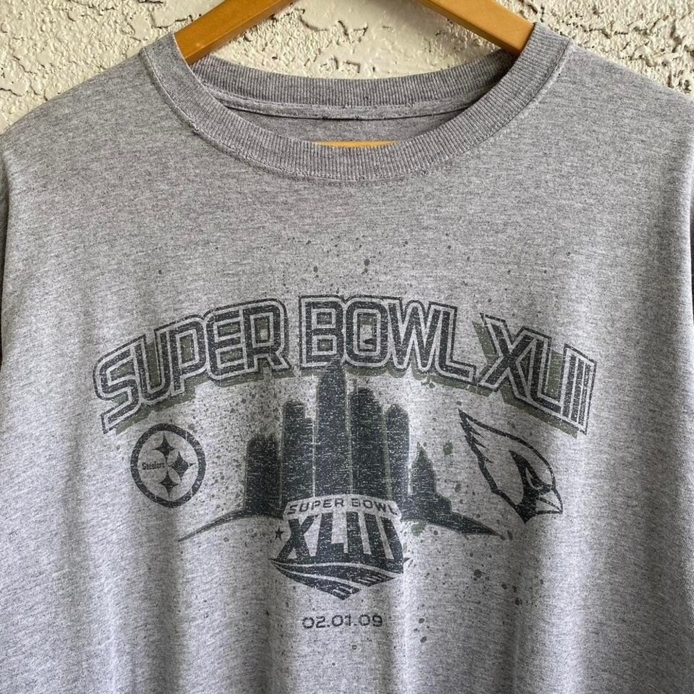 Vintage NFL Reebok Super Bowl XLII‎ Steelers Vs Cardinals T-Shirt Size XL